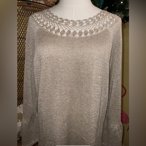 Lilly Pulitzer NWT Carino Sweater Dress Gold Metallic $198 Size XL Gorgeous! - Picture 7 of 9